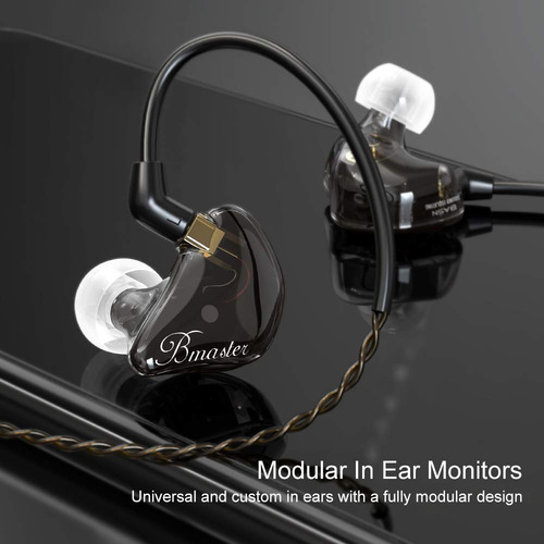Auriculares Intrauditivos Bmaster Con Cable Mmcx Marrón Oscu Negro