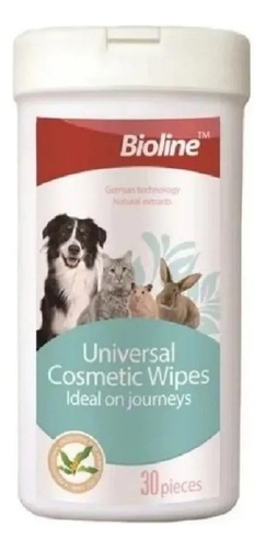 Toallitas Húmedas Gato Perro Mascotas 30 Unidades Bioline