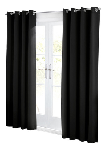 Cortina Blackout Esquimal *alta Densidad* - 2.90x2.30mts Color Negro