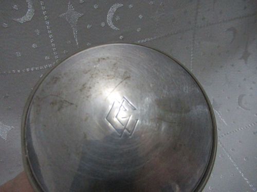 Antigua Polvera Cristal Plata Francesa G Keller (15159) (Usado)