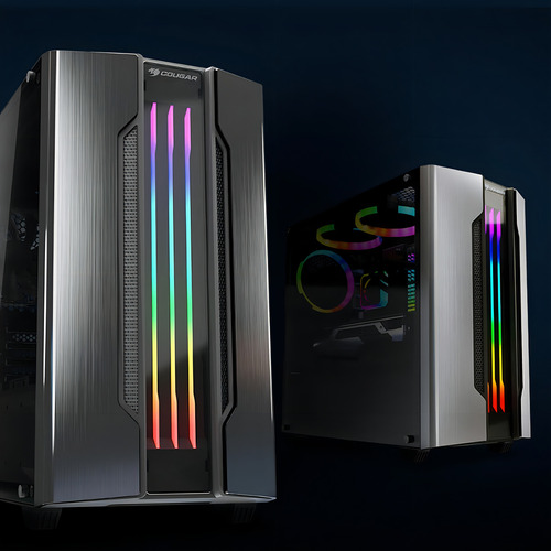 Armário de computador desktop Cougar Gemini Gemini M Iron Grey preto