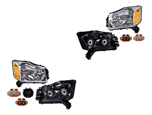 Set Faros Delanteros Depo Nissan Titan 2004 - 2007