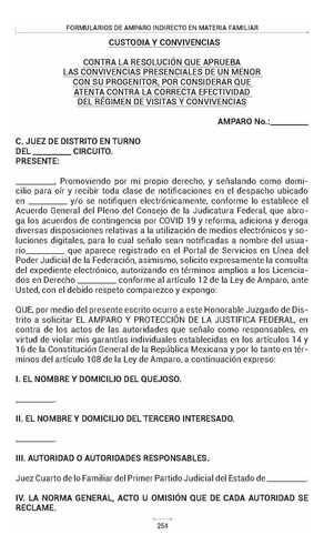 Formularios De Amparo Indirecto En Materia Familiar. Pfa3