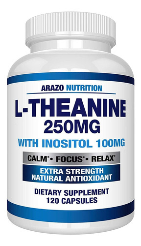 L-teanina 250 Mg (fuerza Extra) Con Inositol 100 Mg, 120 Cáp