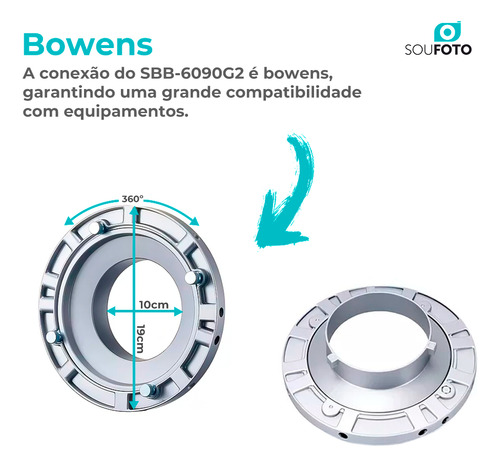 Softbox Bowens 60x90 Com Grid E Tela Difusora P/ Flash Tocha
