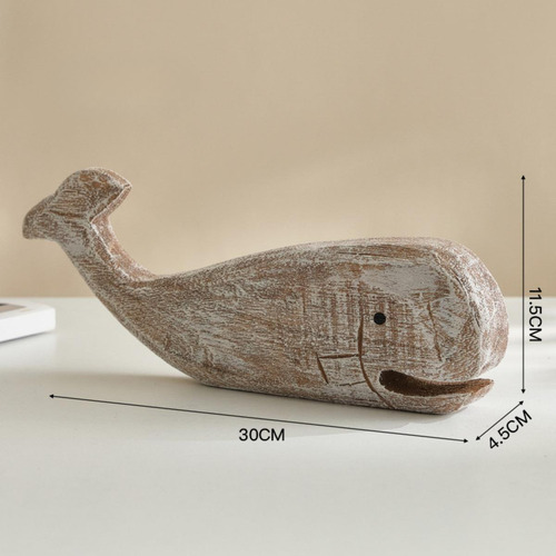 Escultura De Ballena De Madera Figura De Madera Tallada