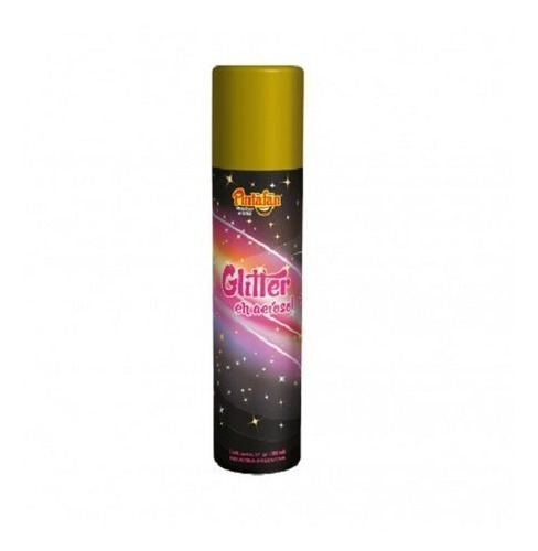 Imagen 1 de 2 de Maquillaje Glitter Aerosol Dorado Plata Pintafan Halloween
