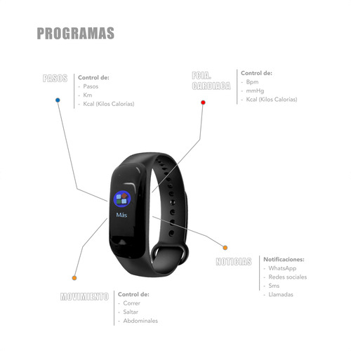 Smart Watch Recargable Malla Silicona Flexible Pulsera Reloj