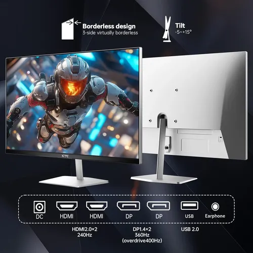 Gaming Monitor Ktc H25x7 24.5'' Fhd 400hz Hdr400 Silver | MercadoLivre