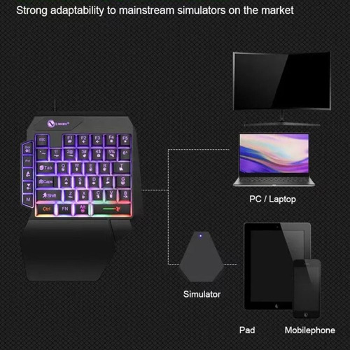 Teclado De Uma Mão Mini Teclado De Mão Única Com Fio