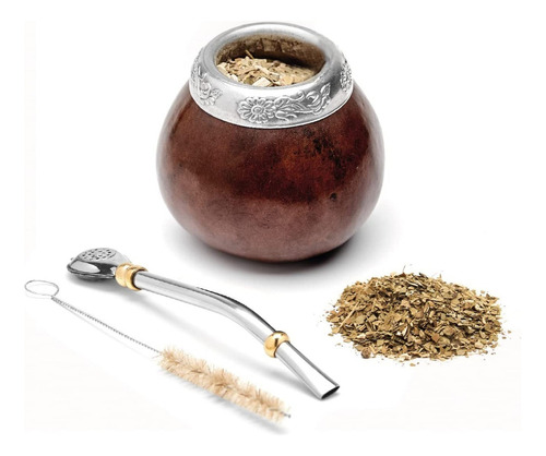 Mate Calabaza Hecho A Mano Conjunto Set Straw Mate Cuchara