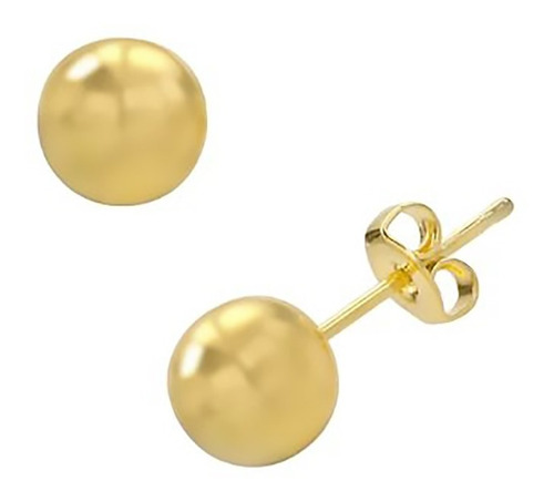 Aretes Topos Bola  5mm 18k Oroamarillo