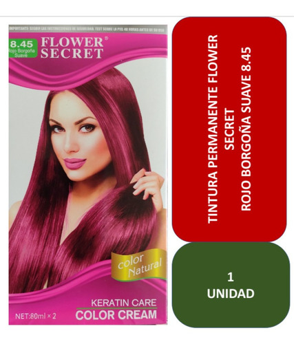 Tintura Permanente Flower Secret Rojo Borgoña Suave 845 Cuotas Sin