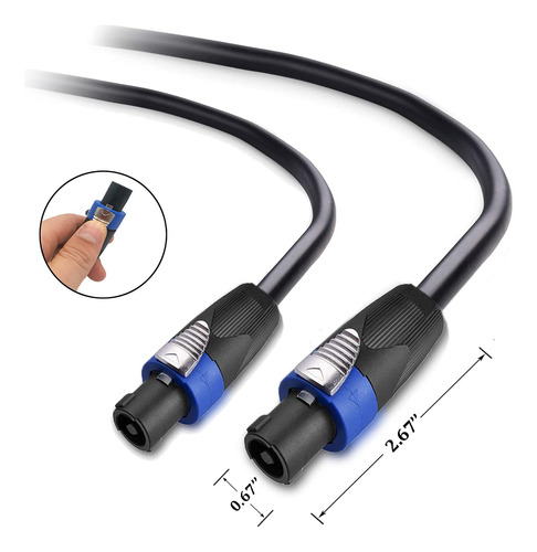 2 Pack 15ft Pro Speakon To Speakon Cable, Pair 12awg Patc...
