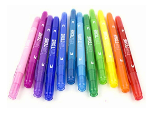 Tombow 61526 Juego De Marcadores De Doble Tono, Arcoíris,