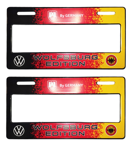 Porta Placas Para Auto Vw Wolfsburg Edition (2 Piezas) Color Negro