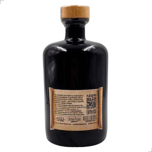 Gin The Legend 700ml - Bebida Tropical Puro Drink Coquetel