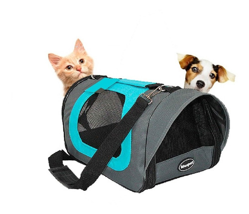 Bolso Transportadora Perros Gatos Semi Rigida 34 X 21 X 22