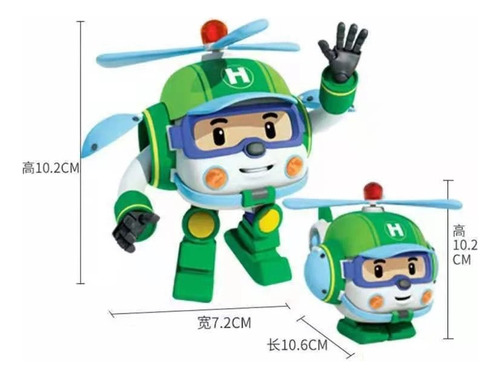 Boneco Poli Robocar Transformers 6 Personagens