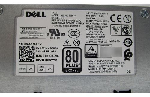 Fuente Poder Dell Optiplex 3050 5050 7050 C5yyv D180es-01 (Usado)