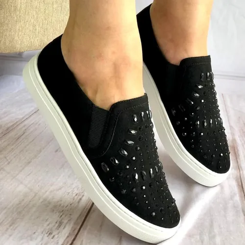 Slip on feminino com pedraria discount