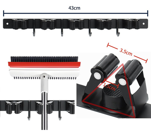 Estante For Escobas, Soporte De Acero Inoxidable For Pared,