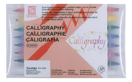 Bolígrafos Kuretake Zig Calligraphy, 7 Colores Y Juego De De
