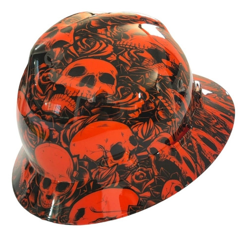 Casco Seguridad Msa Water Transfer Naranja Calaveras