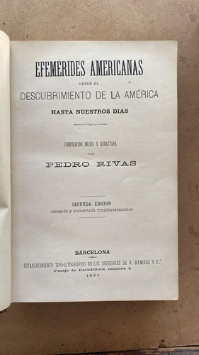 Efemerides Americanas Desde El Descubrimiento De La- Rivas