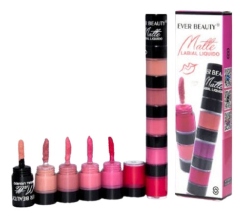 Labial Liquido Mate 5 En 1 Maquillaje Everbeauty 