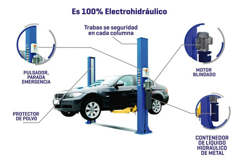 Elevador Autos Kommberg 2 Columnas Bomba Electrohidraulico R