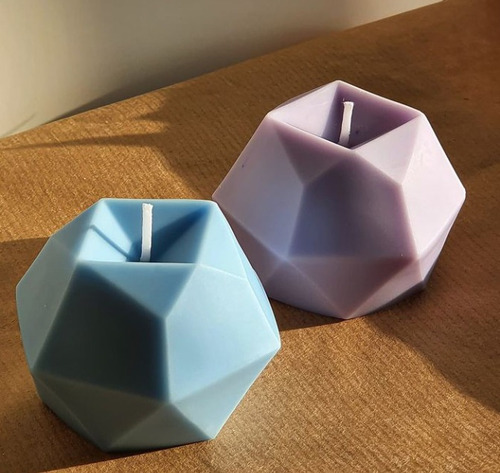 Velas Decorativas Aromáticas D Soya Manzana Geométrica 4pack