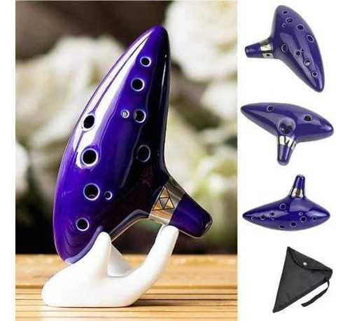Ocarina Zelda + Cancionero + Manual Barata 12 Orificios Link, Ocarina Ceramic Alto C De 12 Hoyos Con Libro De Texto