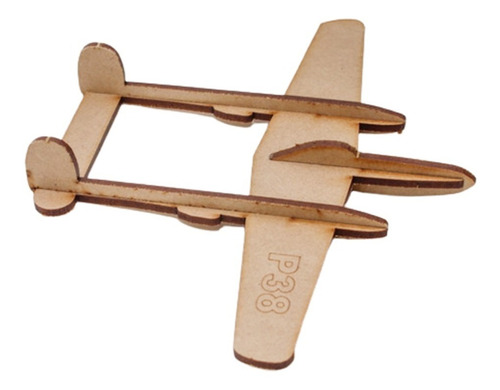 Rompecabezas Maqueta 3d  Madera Avion P-38