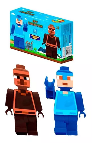 Kit 16 Bonecos Minifigures Blocos De Montar Minecraft Top em