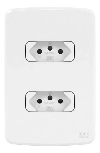 Tomada Dupla 10a Composé Weg 2p+t Placa 4x2 Branca
