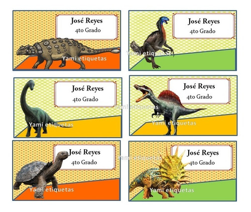 Etiquetas Personalizadas Imprimibles Dinosaurios | MercadoLibre