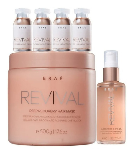 Braé Kit Revival Máscara + Óleo Gorgeous + 4 Ampolas