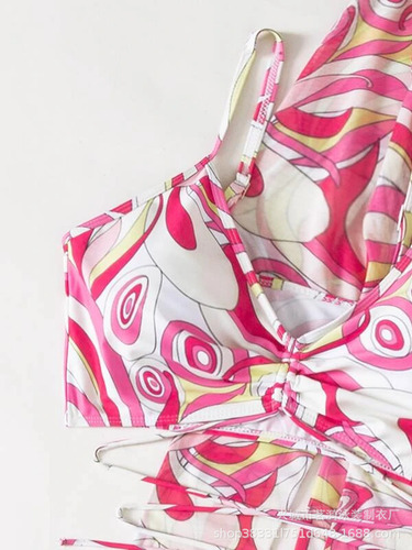 Bikini De Cordones Con Estampado Integral Y Cobertura De Kim