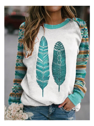 Sudadera De Manga Larga Con Cuello Redondo Y Mariposas Flora