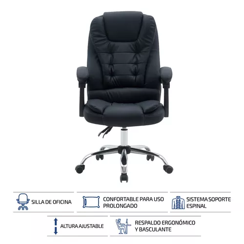 Silla Oficina Ejecutiva Sillon Cromado Muebles Escritorio Sillas