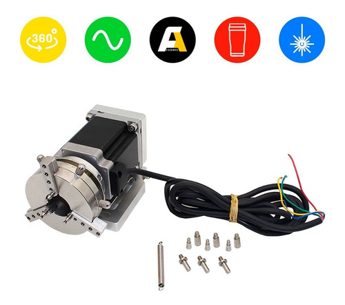 Eje Rotativo Ring Anillos Fibra Laser Nema 23 Faomic