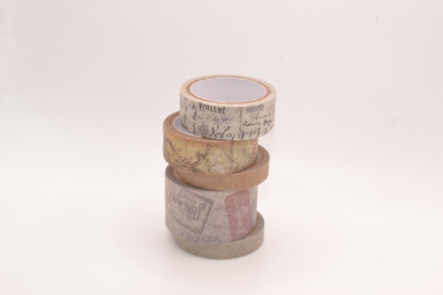Cinta Washi Tape Stamp Edition 5 Rollos De 4 Mts Ibi Craft