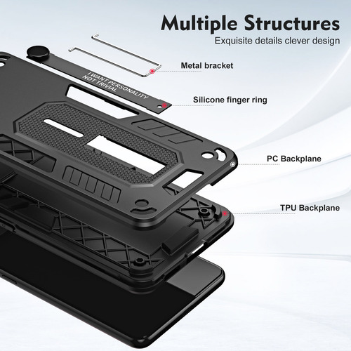 Funda Para Redmi Note 12 Pro 5g Anticolisión Metal Soporte