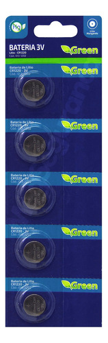 Bateria 3v Green Chipsce Lítio Manganês Cr1220 Cartela Com 5