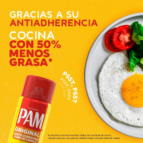 Pam Aceite De Canola En Spray Original 2 Latas 340g C/u