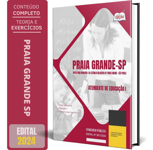 Apostila Prefeitura Praia Grande Sp 2024 Atendente Educação