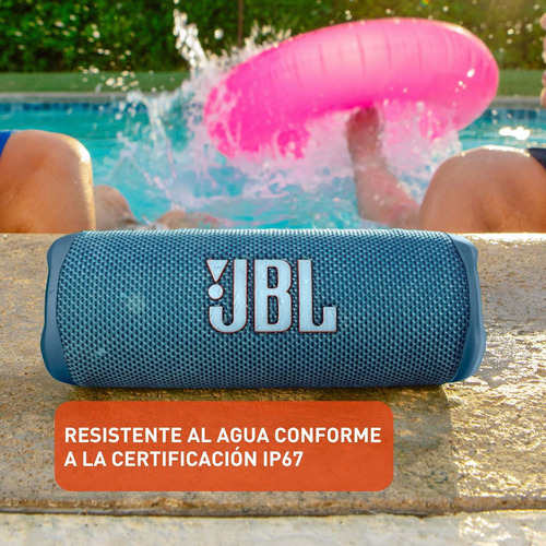 Imagen 8 de 9 de Bocina JBL Flip 6 portátil con bluetooth waterproof azul