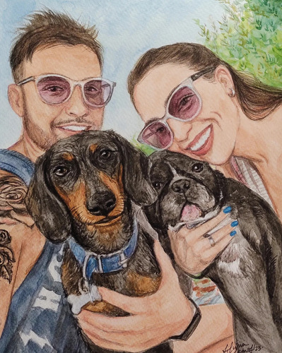 Regalo Día De Enamorados San Valentín Dibujo Pintura Retrato