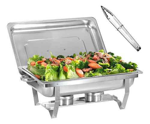 Bufetera Plegable Servidor Buffet Rectangular Acero Inox 11l